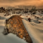 Mt Wellington Rocks in Snow